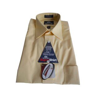 NWT NIB Vintage Mens Dress Shirt 15.5 32/33 long sleeve yellow Stafford